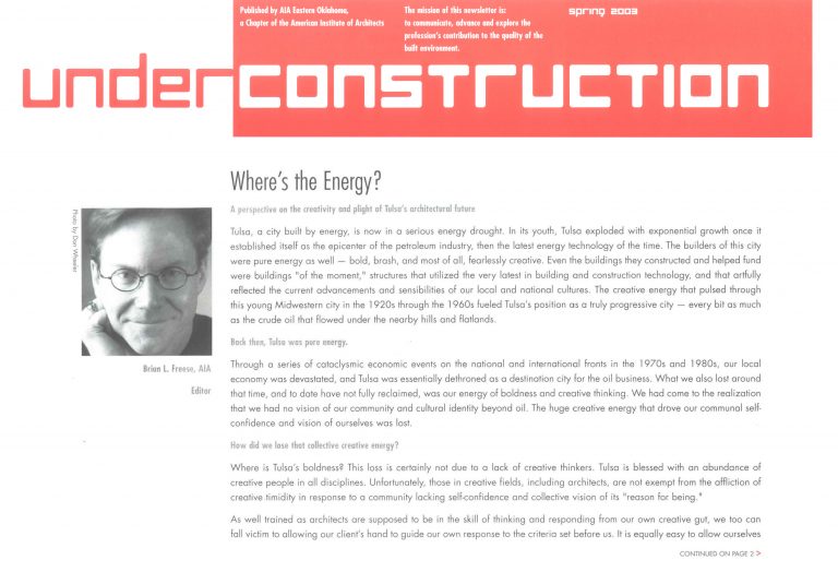 Under Construction: Where’s the Energy?