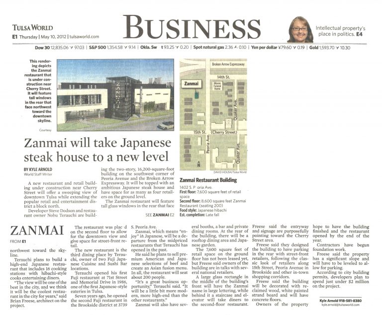 Tulsa World/Business: Zanmai will take Japanese steak house to a new level