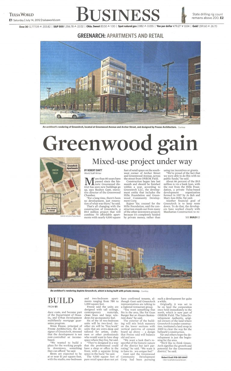 Tulsa World/Business: Greenwood gain